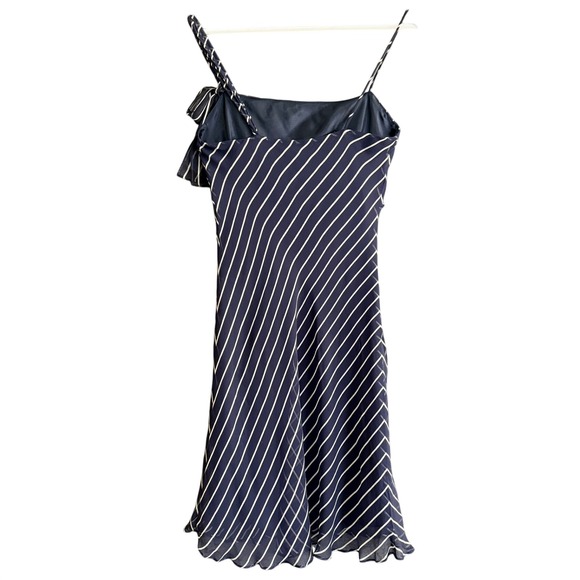 Laundry By Shelli Segal Dresses & Skirts - LAUNDRY Vintage Silk Chiffon Striped Dress Women 8 Navy Stripe